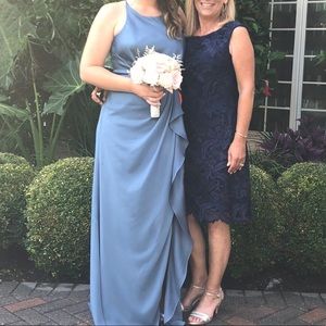 Charmeuse and Chiffon Bridesmaid Dress with Ruffle